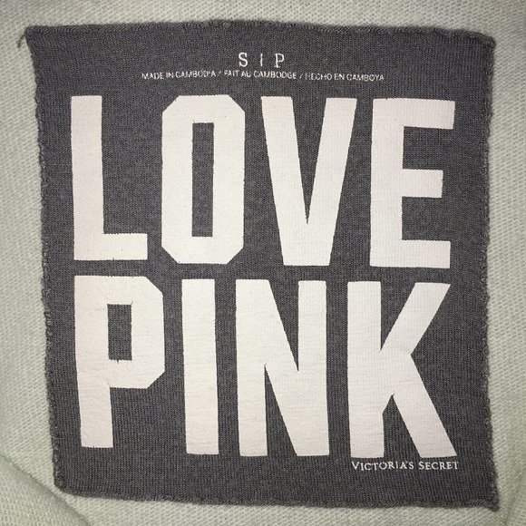 PINK Victorias Secret Womens S Mint Green Gray Zip Up Long Sleeve Hoodie READ - Picture 6 of 10